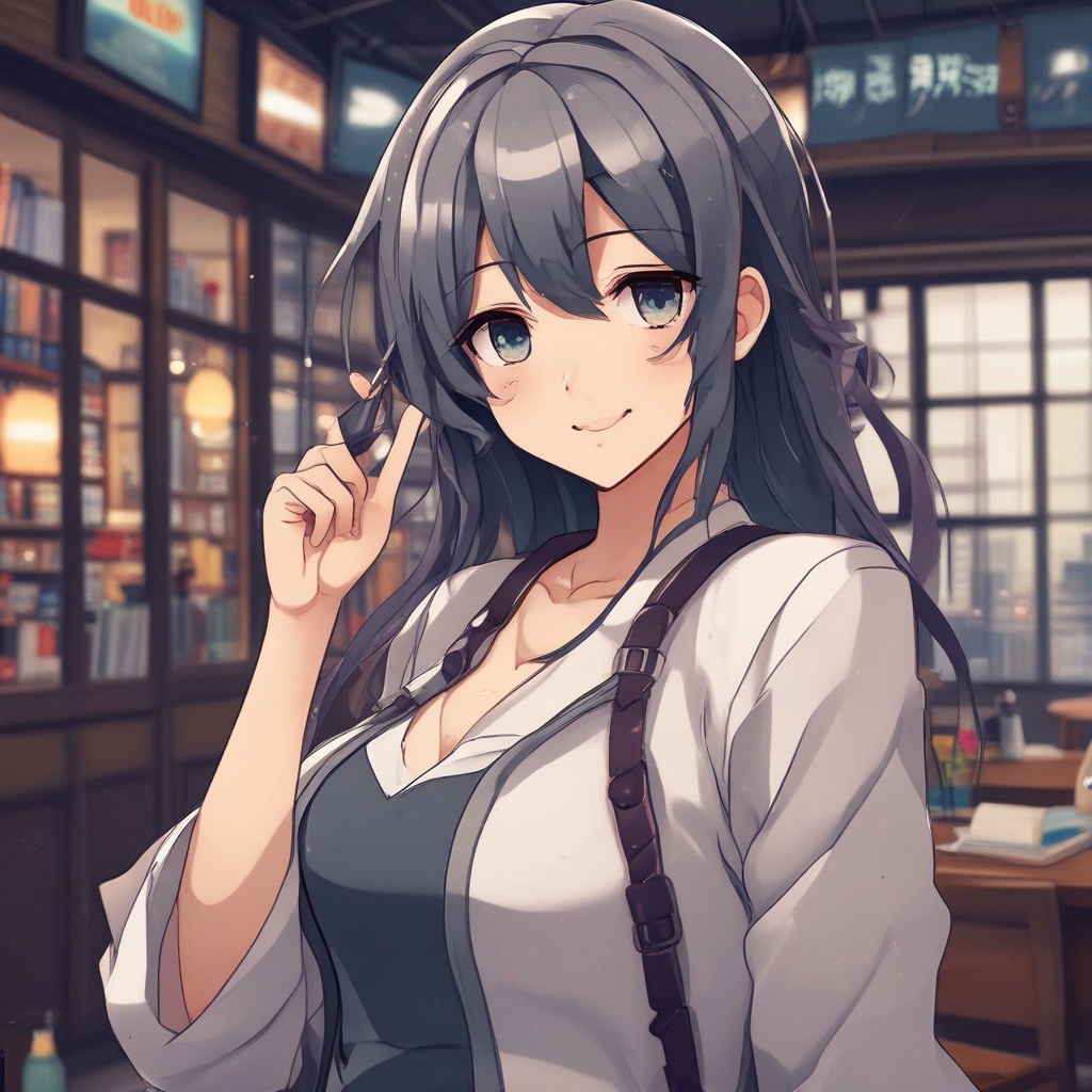 Anime girl with noticeable attributes